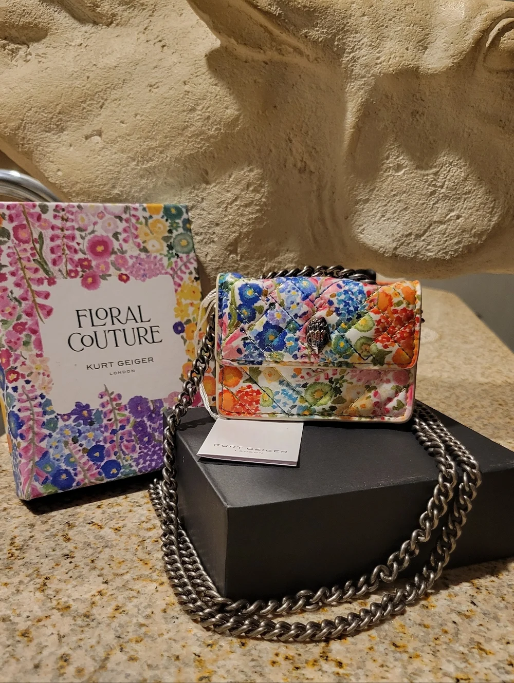 KURT GEIGER London Extra Mini Kensington Quilted Leather Crossbody Bag NWT - Picture 9 of 12